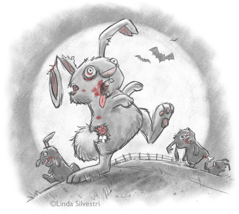 zombie bunny  sketched out